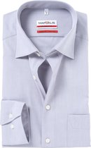 MARVELIS modern fit overhemd - grijs - Strijkvrij - Boordmaat: 38