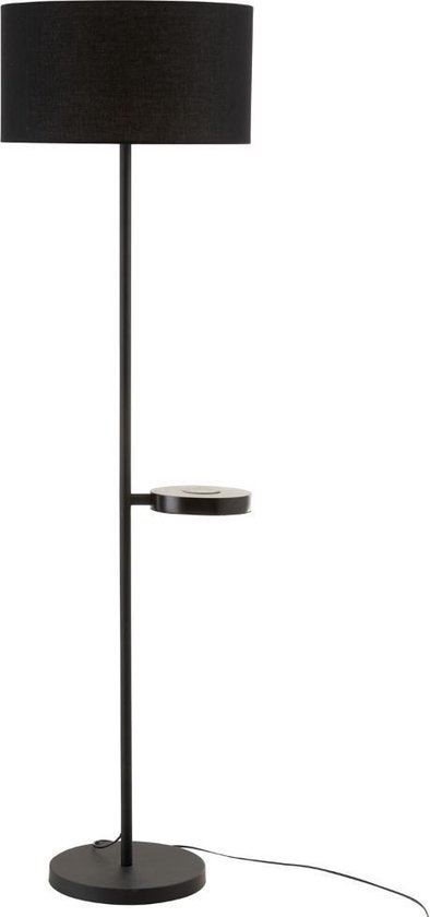 winkelwagen Fraude plaag Dulaire Staande Lamp Modern Zwart Metaal - Draadloos + USB oplader | bol.com