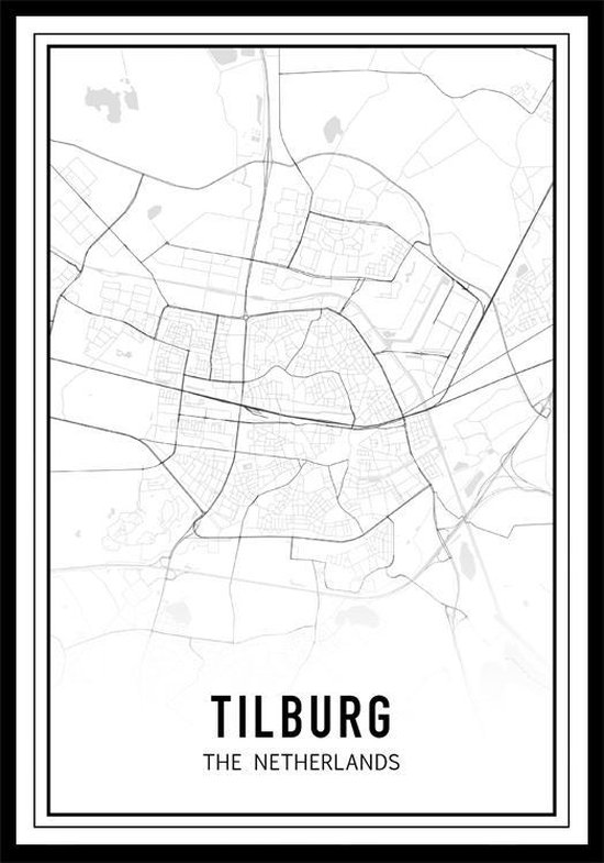 City Map Tilburg A4 stadsposter