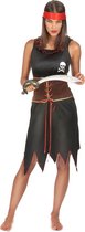 LUCIDA - Zwart en bruin piraten kostuum voor dames - M