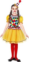 WIDMANN - Veelkleurig geruit clown kostuum voor meisjes - 128 (5-7 jaar)