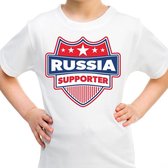 Rusland / Russia schild supporter  t-shirt wit voor kinderen M (134-140)
