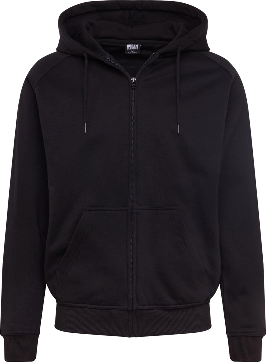 Urban Classics Blank Zip Hoody Heren Vest met capuchon – S Zwart