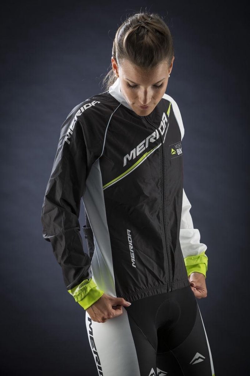 WINDJACK LIGHTWEIGHT ZWART/WIT/GROEN LADIES XS