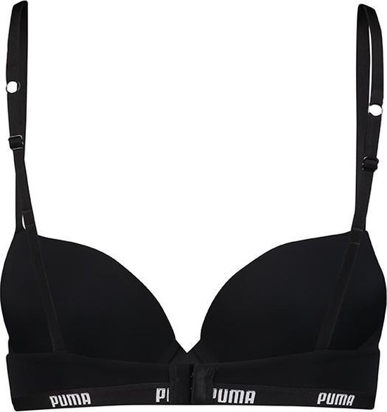 Zwarte push-up bh van Puma met logo band