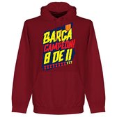 Barcelona Campion 8 de 11 Hoodie - Donker Rood - S