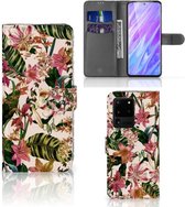 Flip Case Geschikt voor Samsung Galaxy S20 Ultra Hoesje Flowers
