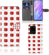 Smartphone Hoesje Geschikt voor Samsung Galaxy S20 Ultra Book Cover Paprika Red