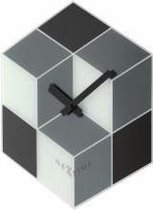 NeXtime klok 8171 Cubic, 43.5x37 cm, Wall, Black/ White/ Gray