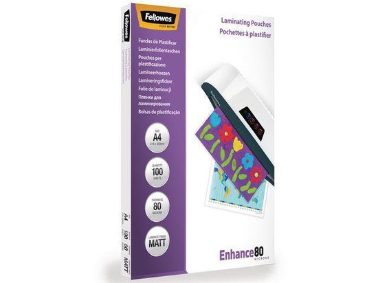 Pochettes Plastification Brillantes Fellowes A4 80 Microns - Lot De 250