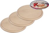 3x Ronde houten ham planken / broodplanken / serveer planken 28 cm - brood snijden / serveren – serveerplankjes