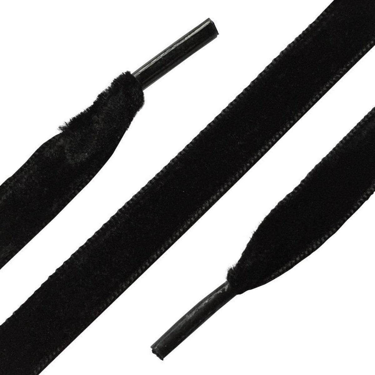 Veters Velours-Velvet Zwart 90cm