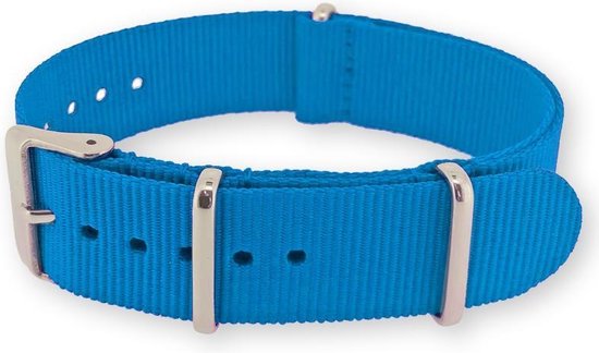 Bracelet Montre NATO G10 Bracelet Nylon Militaire Bleu Clair 20mm