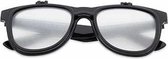 Freaky Glasses® - flipstyle spacebril - dubbel effect - festival bril - dames en heren - zwart