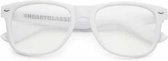 Freaky Glasses® - deluxe spacebril spiraal - festival bril - dames en heren - wit