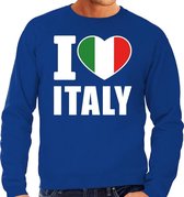 I love Italy supporter sweater / trui voor heren - blauw - Italie landen truien - Italiaanse fan kleding heren XL