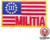 III Militia USA flag Geborduurde motiverende militaire patch embleem met klittenband