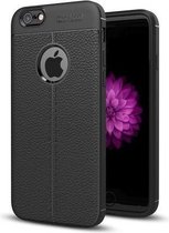 Litchi TPU Case geschikt voor iPhone 6/6S - Zwart