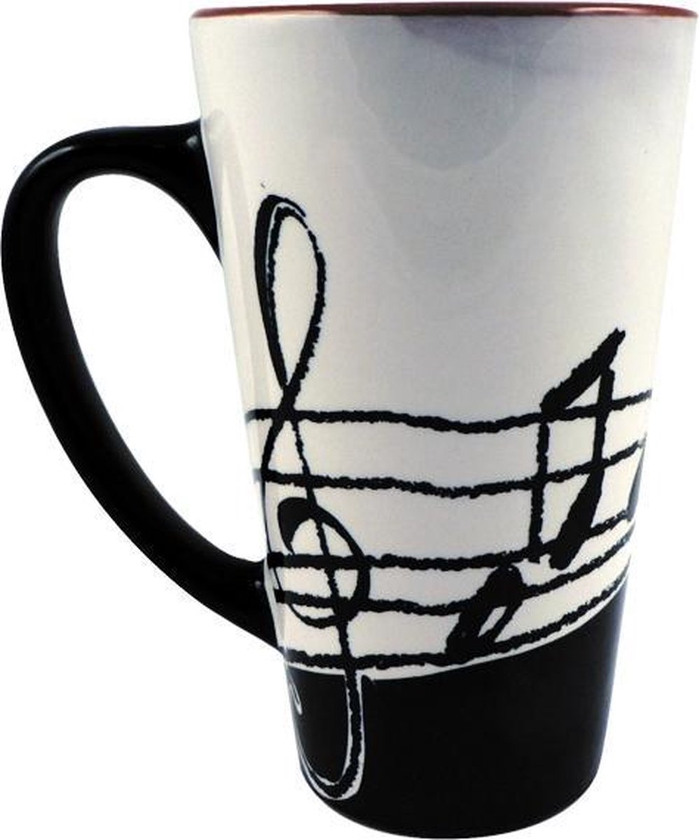 Music Gifts - Cafe Latte Mok - Muzieknoten design - 475ml
