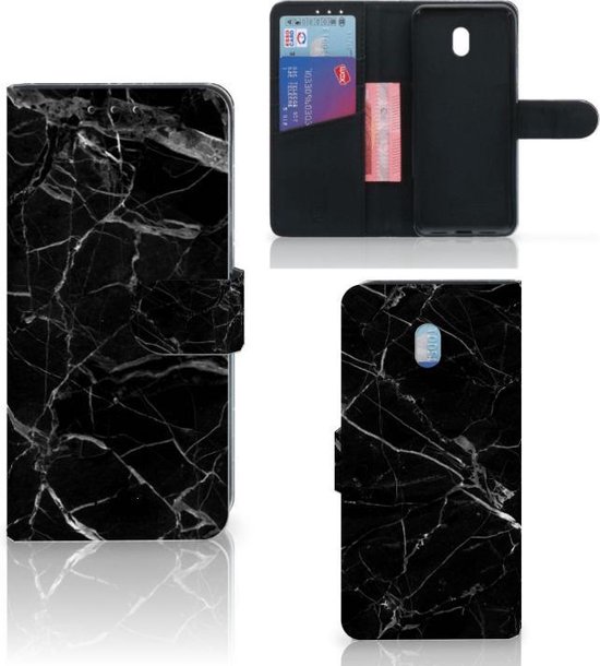 Portefeuille Xiaomi Redmi 8A Etui pour Téléphone Marbre Noir Cadeau pour les Hommes