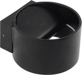 LED Wandlamp - Wandverlichting - 8W - Natuurlijk Wit 4200K - Mat Zwart Aluminium - Rond - BSE