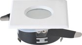 Spot Armatuur GU10 - Aigi - Waterdicht IP65 - Inbouw Vierkant - Mat Wit Aluminium/Glas - 82mm - BES LED