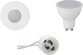 LED Spot Set - Aigi - GU10 Fitting - Waterdicht IP65 - Inbouw Rond - Mat Wit - 8W - Natuurlijk Wit 4200K - Ø82mm - BSE