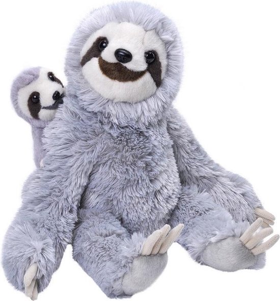 Pluche grijze luiaard met jong knuffel 38 cm - Bosdieren knuffels -  Speelgoed voor... | bol.com