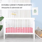 Double Jersey  Baby Hoeslaken - 2 Stuks -  100% Jersey Katoen - 60x120+15 Cm - Roos