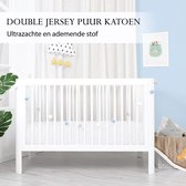 Double Jersey Baby - Kinder Hoeslaken - 2 Stuks - 100% Jersey Katoen - 70x140+20 Cm - Wit