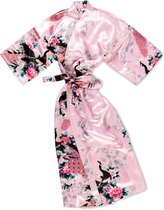 TA-HWA - Dames Kimono - met Pauw Motief - Roze - Maat L