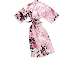 TA-HWA - Dames Kimono - met Pauw Motief - Roze - Maat L