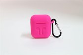 Airpods hoesje siliconen case cover beschermhoes-Donker Roze