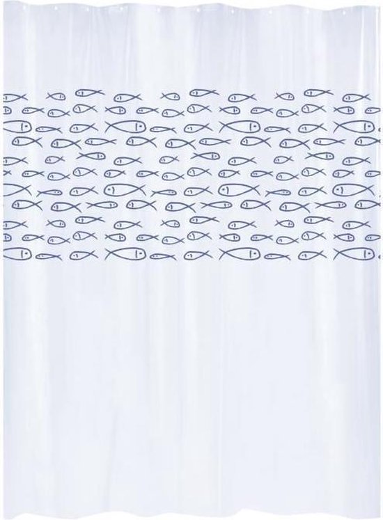 Douchegordijn Gelco Wit Vissen PEVA (180 x 200 cm)