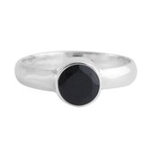 Jewelryz Charelle Edelsteen Ring | 925 zilver met zwarte onyx | Maat 19