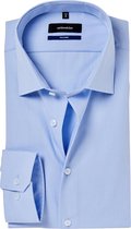 Seidensticker shaped fit overhemd - lichtblauw structuur - Strijkvrij - Boordmaat: 43
