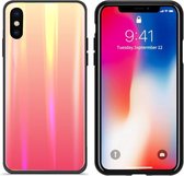 BackCover Aurora Glass voor Apple iPhone X/XS Oranje