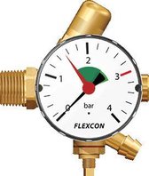 Flamco Flexcon aansluitgroep 12mmx1/2 met manometer