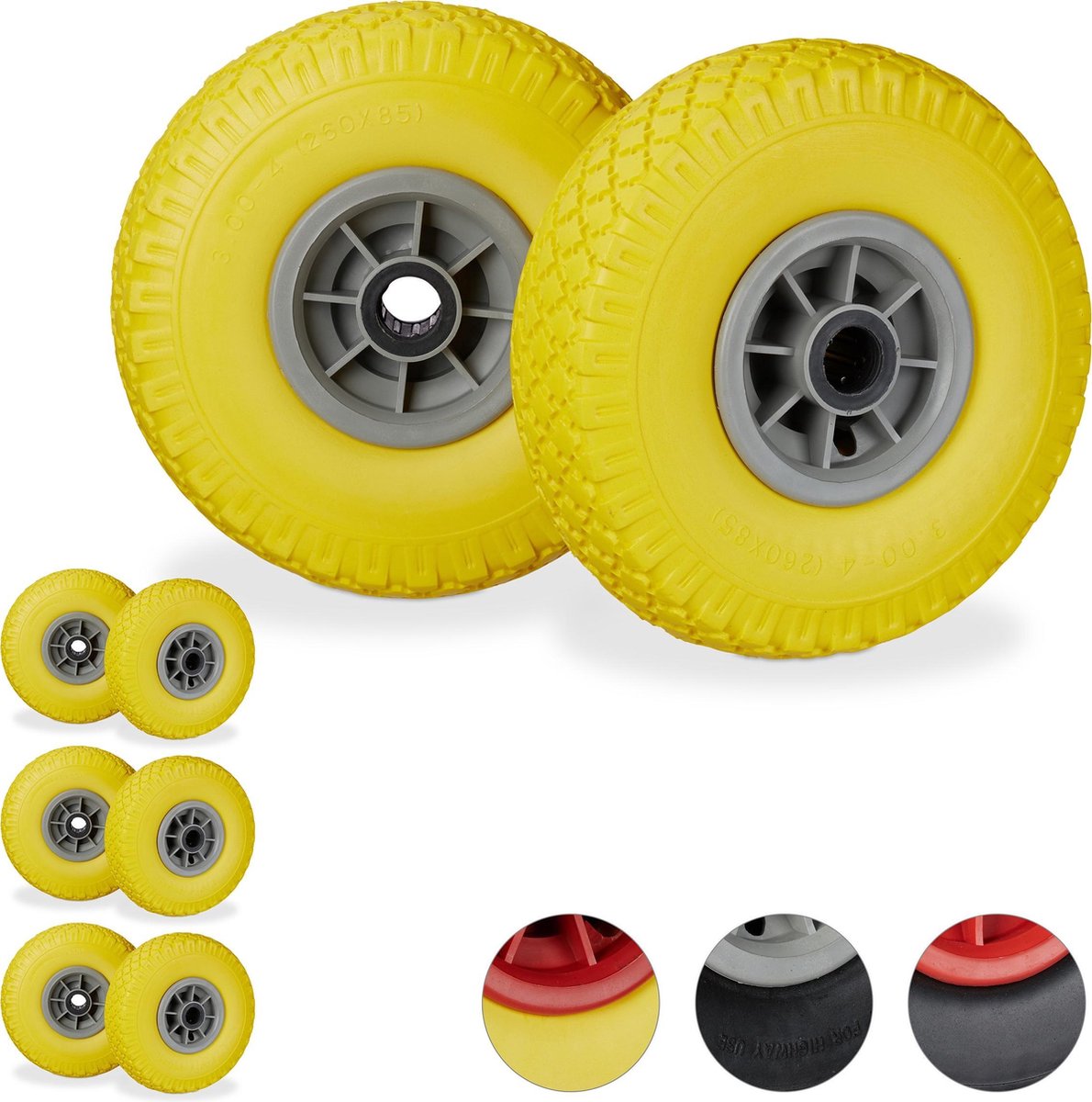 Set van 2 steekwagenwielen 3.00-4