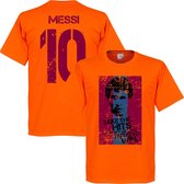 Messi 10 Barcelona Flag T-shirt - Oranje - XS
