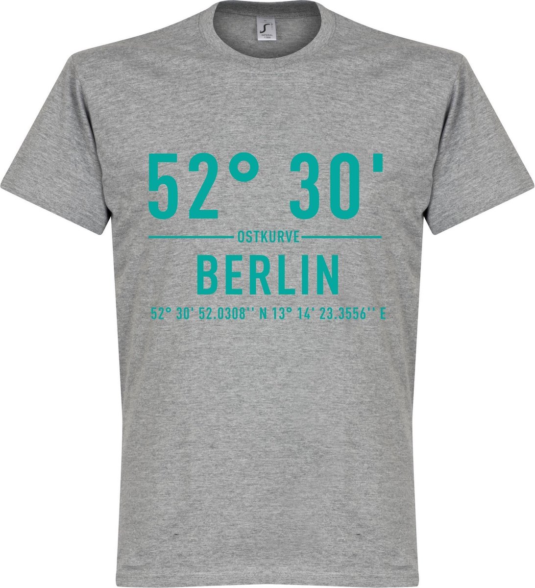 Hertha BSC Olympiastadion Coördinaten T-Shirt - Grijs - XXXXL
