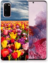 TPU Siliconen Hoesje Back Cover Geschikt voor Samsung S20 Tulpen