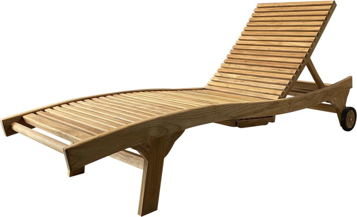 Rio ligbed 200x65xH40cm teak verstelbaar