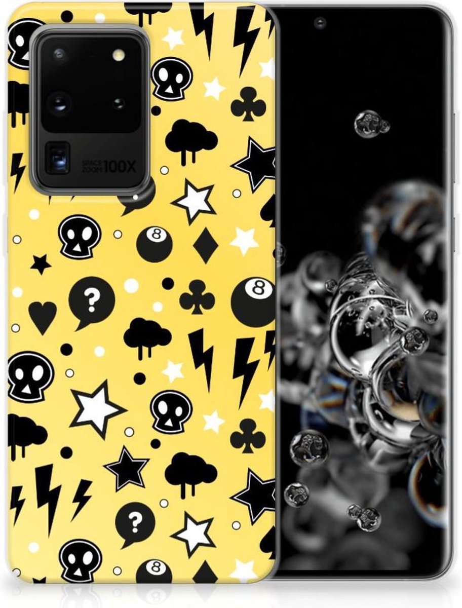 Silicone Back Case Samsung Galaxy S20 Ultra Punk Geel