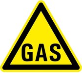 Waarschuwingsbord gas - dibond 200 mm