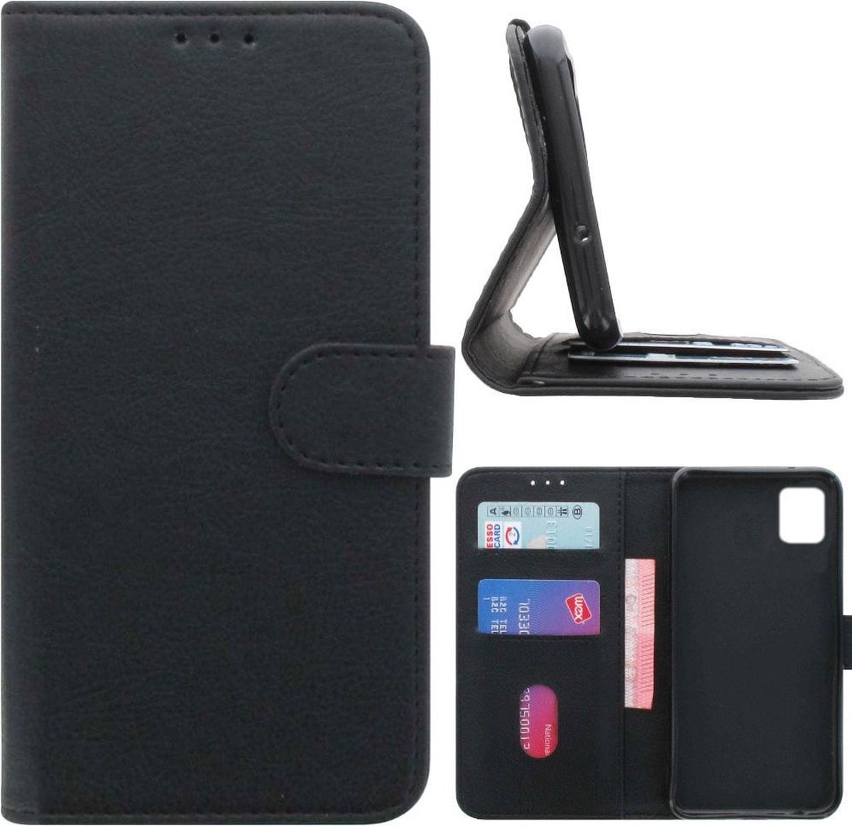 Book Case voor Samsung Galaxy Note 10 Lite Zwart met Standaard