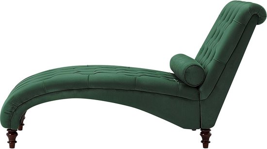 Beliani MURET - Chaise longue - groen - fluweel | bol.com