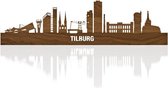 Skyline Tilburg Notenhout - 80 cm - Woondecoratie - Wanddecoratie - Meer steden beschikbaar - Woonkamer idee - City Art - Steden kunst - Cadeau voor hem - Cadeau voor haar - Jubileum - Trouwerij - WoodWideCities