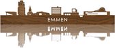 Skyline Emmen Notenhout - 120 cm - Woondecoratie design - Wanddecoratie met LED verlichting