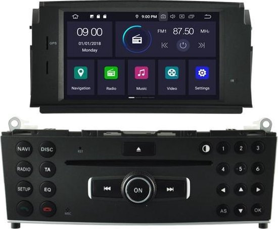 5704 Android 8.0 Navigation Mercedes classe C w204 2007-2011 kit voiture  dvd DAB + | bol